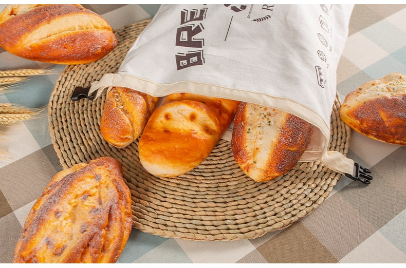 Organic Cotton Bread Bag (Reusable Premium Bread Bag/ Bakery Supplies)